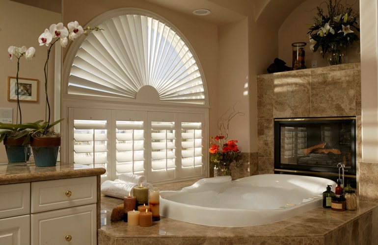 Our Experts Installed Shutters On A Sunburst Arch Window In Denver, Colorado